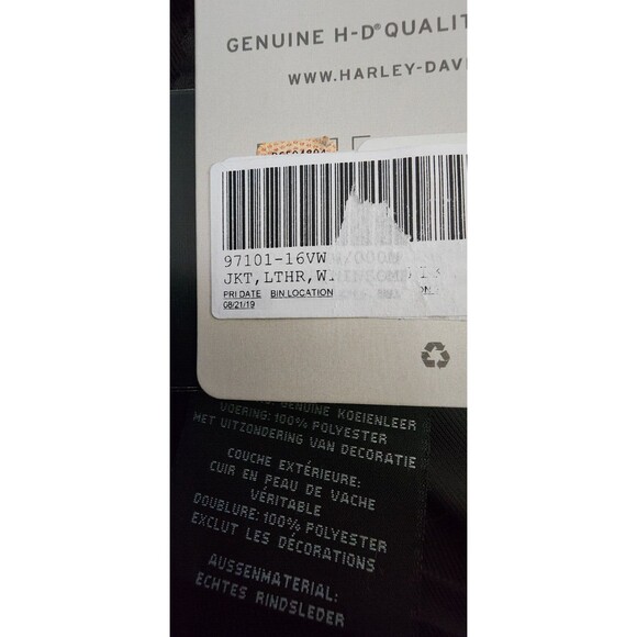 Harley Davidson Jacket Womens Medium Black Leather Zippers Pockets Studded New - Picture 4 of 16